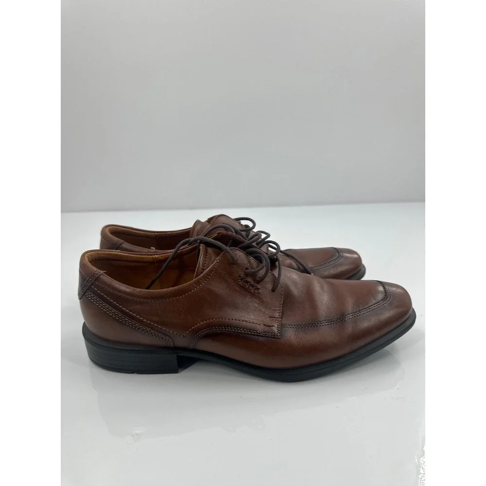 ECCO Helsinki Brown Leather Bicycle Toe Oxford Dress Shoes Mens 44 US 10-10.5